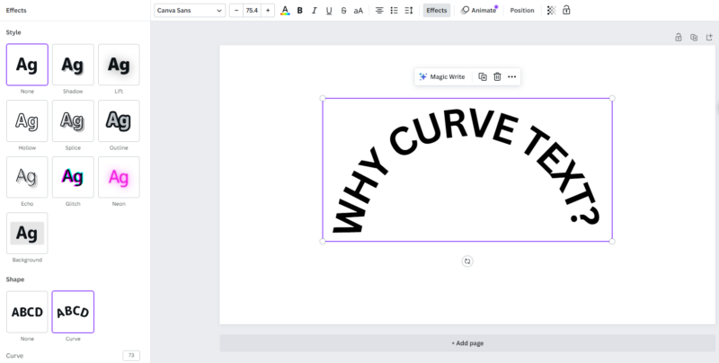 Why curve text